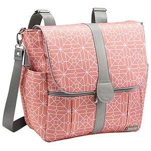JJ Cole - Backpack, Gender Neutral Large Capacity Diaper Bag, Multifunctional, Stylish, with Stroller Clips and Changing Pad, Coral Tile