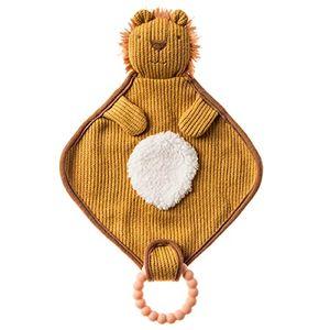 Mary Meyer Knitted Nursery Lovey with Silicone Teether, 10-Inches, Lion