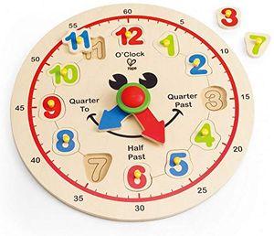 Hape E1600 Happy Hour Clock Kid's Wooden Time Learning Puzzle