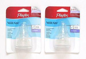 Playtex VentAire Bubble Free Silicone Feeding Nipples, Stage 2 Fast Flow - 4 Nipples