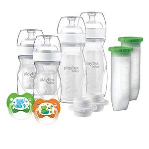 Playtex Baby Nurser Bottle Gift Set, with Pre-Sterilized Disposable Drop-Ins Liners and Silicone Pods, Closer to Breastfeeding