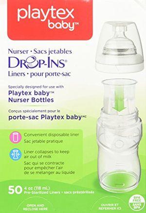 Playtex Drop-Ins BPA-Free Bottle Liners for Playtex Nurser Bottles - 4 Ounce - 50 Count