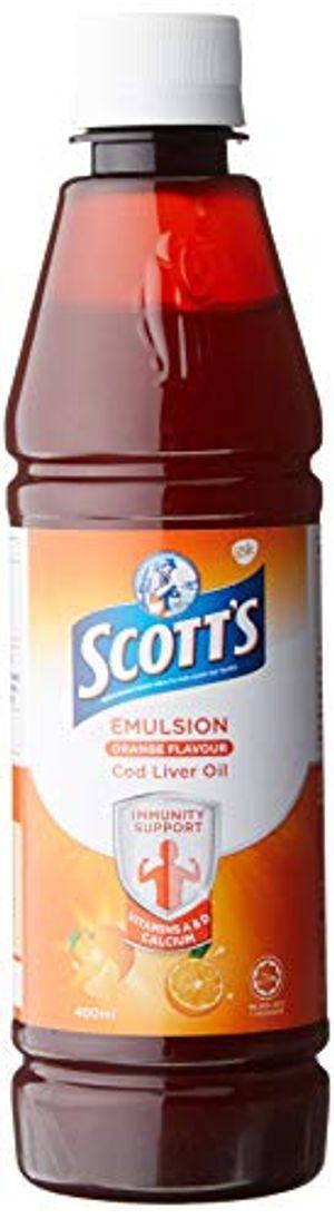 Scott's Emulsion Cod Liver Oil, Omega 3 fatty acid DHA, Children Supplement, Orange, 400ml