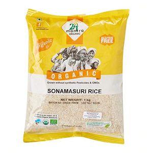 24 Mantra Organic Polished Sonamasuri Raw Rice, 1 kg