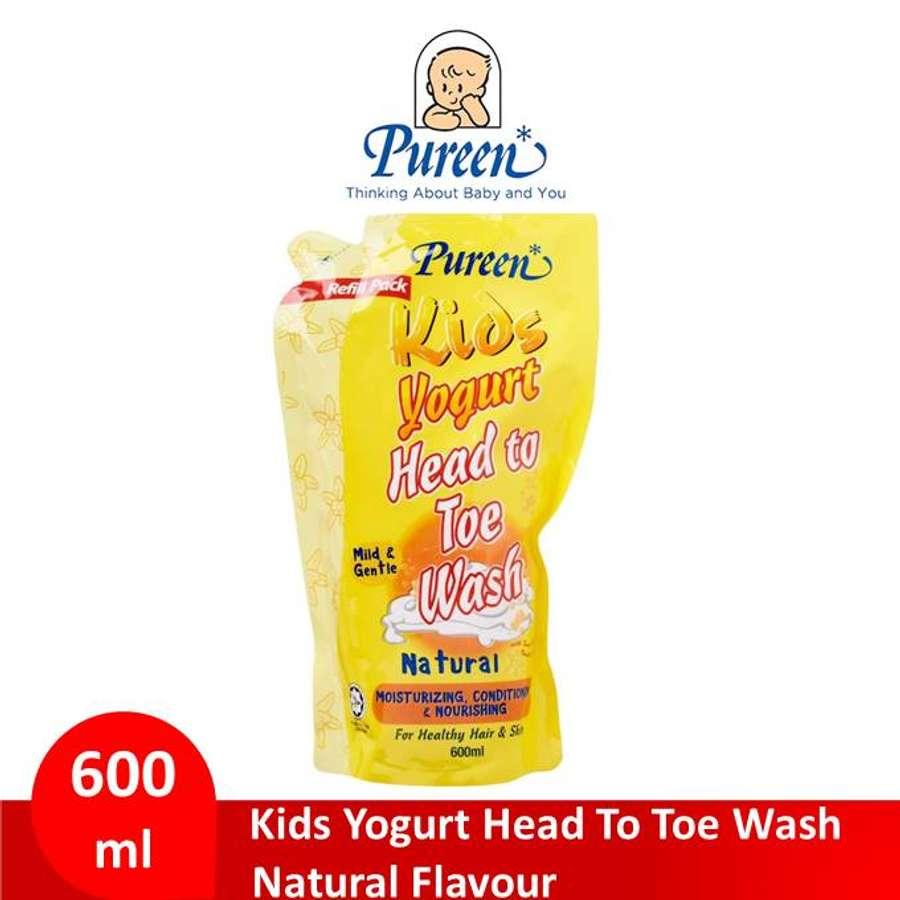 PUREEN KIDS YOGURT HEAD TO TOE WASH (NATURAL) REFILL PACK 600ML