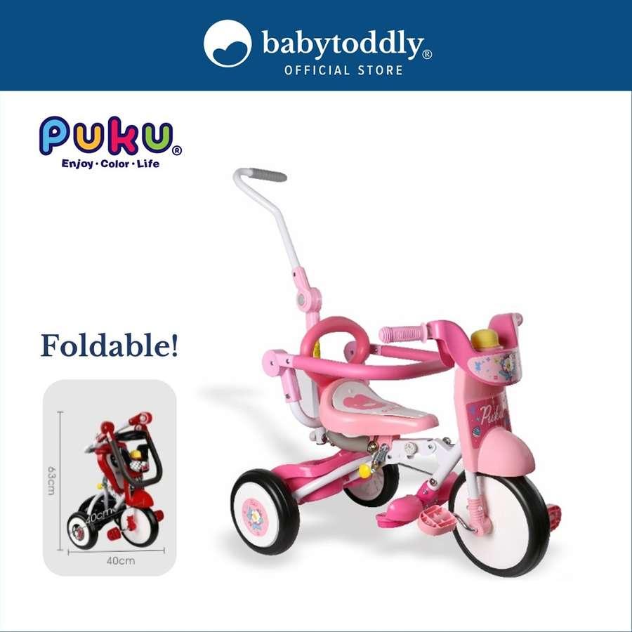 Puku Mini Foldable Tricycle (Racing /Sweet Pink)