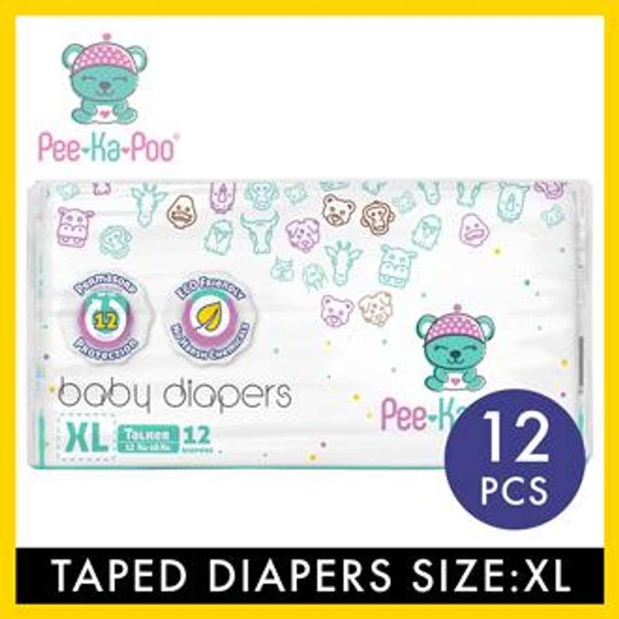 Pee-Ka-Poo [Travel Size] 12pcs Taped Diaper [NB or XL]