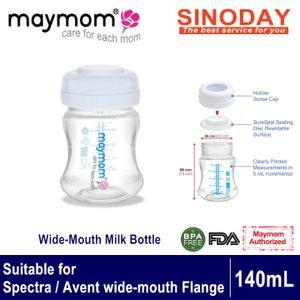 Maymom Wide-Mouth Milk Storage Collection Bottle with SureSeal Sealing Disk (4.7Oz/140mL)