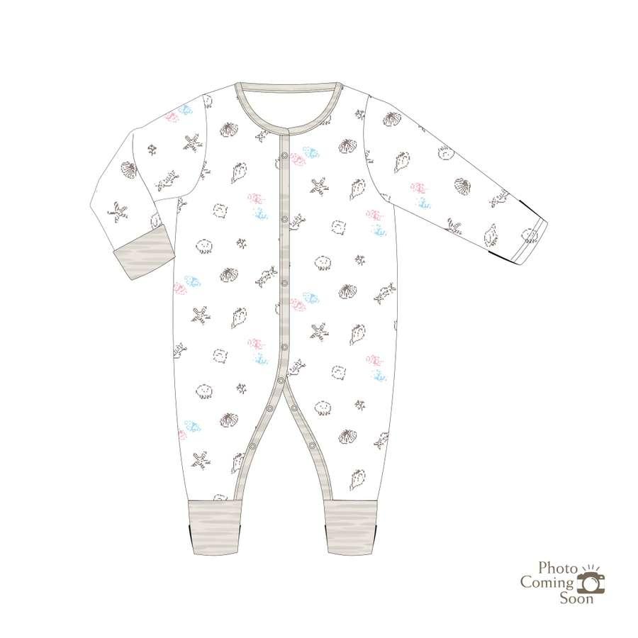 Simply Life - Seashells Collection - Long-sleeved Button Sleepsuit with Folded Mittens & Footie