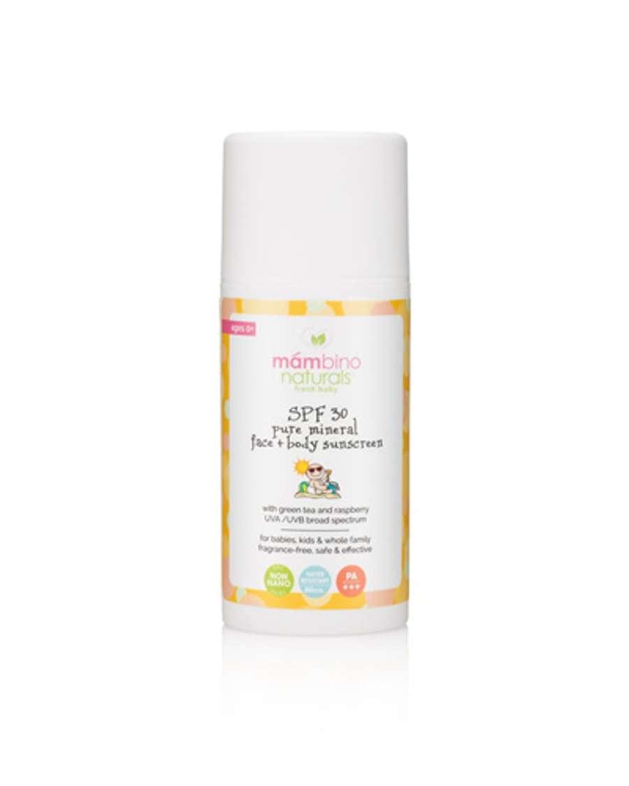 Mambino Organics SPF 30 Baby Kids Face + Body Sunscreen Green Tea + Raspberry - 100ml / 3.5oz
