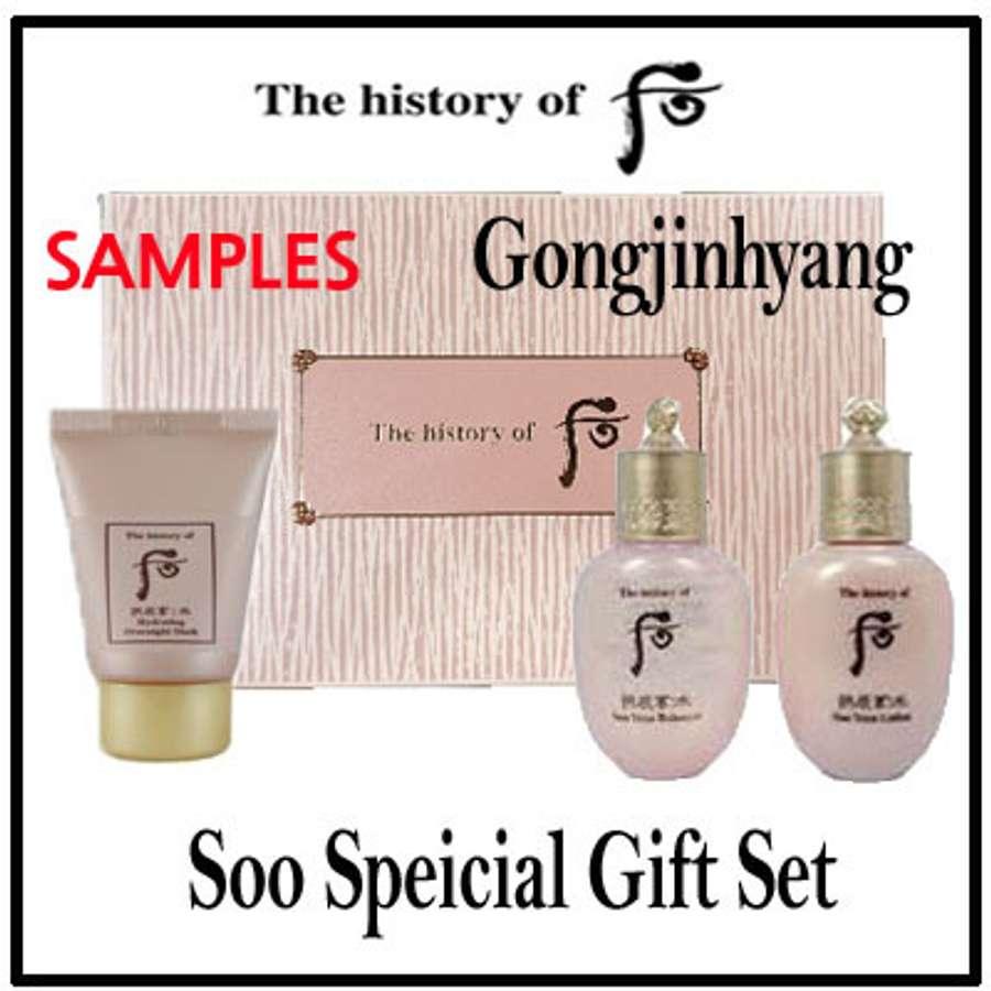 ☆The history of Whoo☆GONGJINHYANG : Soo Special Gift Set/Hydrating balancer/Emulsion/Overnight Mask