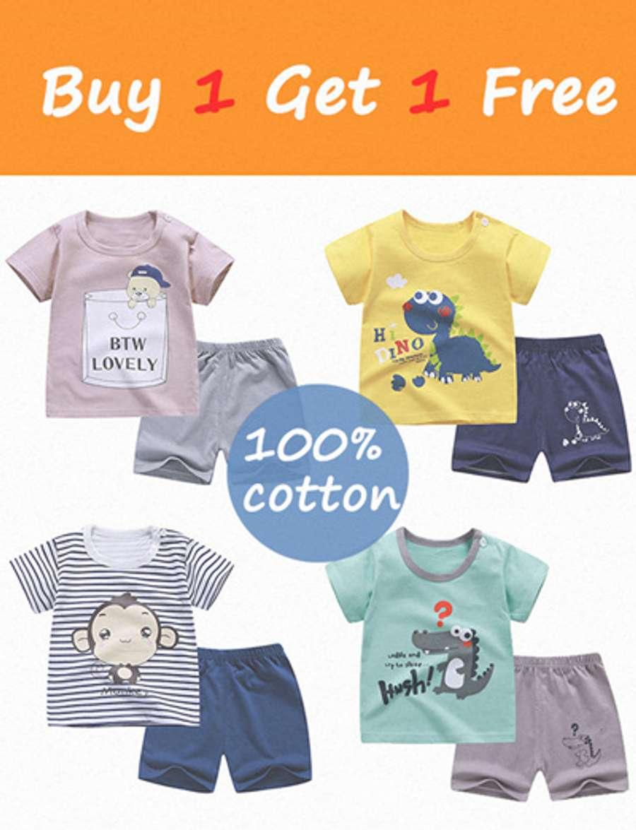 Baby Clothes T-shirt Vest Shorts 100% Cotton for Kids aged 3-72 months Healthy Comfortable