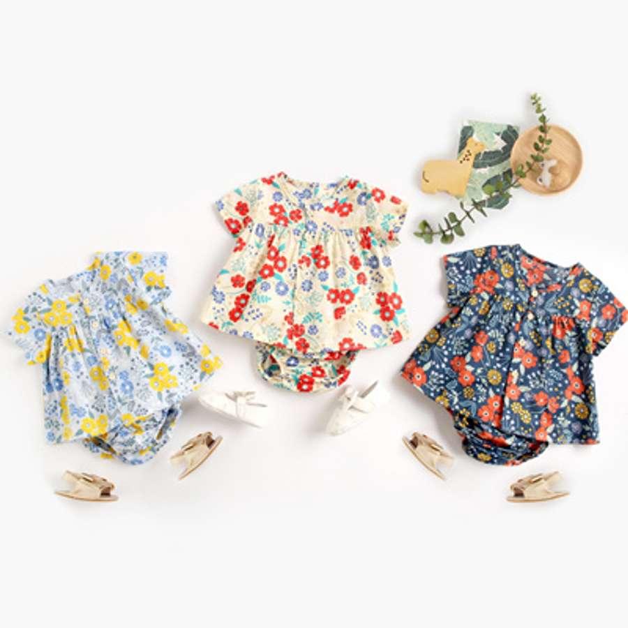 Summer Flower Baby Clothes Sets Kids Pyjamas Infants Girls Outfit Sets Toddler Kids Fashion 2pcs