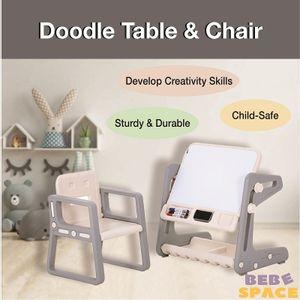BeBespace - Doodle Table and Chair Set / Kids Drawing Table and Chair Set / Lightweight / Portable