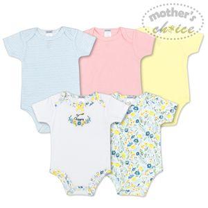 100% Cotton Mother s Choice 5pc Newborn Baby Bodysuit / Romper