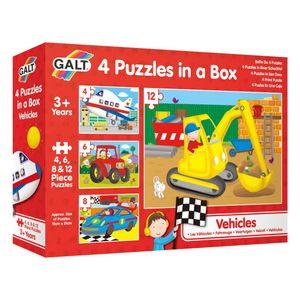 Infantino | Galt 4 Puzzles In A Box - Vehicles