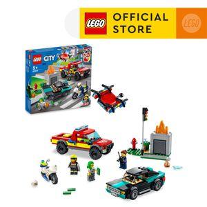 LEGO City Fire Rescue & Police Chase 60319 Building Kit (295 Pieces) Building Blocks For Kids Construction Toys