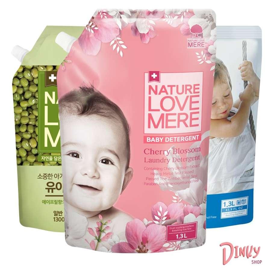 Nature love mere 3 X Refill packet of Laundry detergent & Softerner | Mung Bean & Cherry Blossom | made in korea