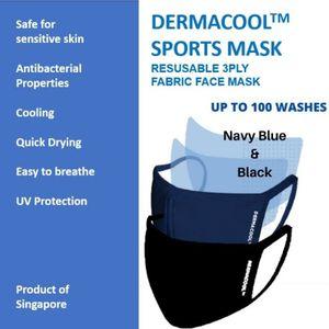 Dermacool Reusable 3-Ply Sports Mask (Navy Blue & Black Available)