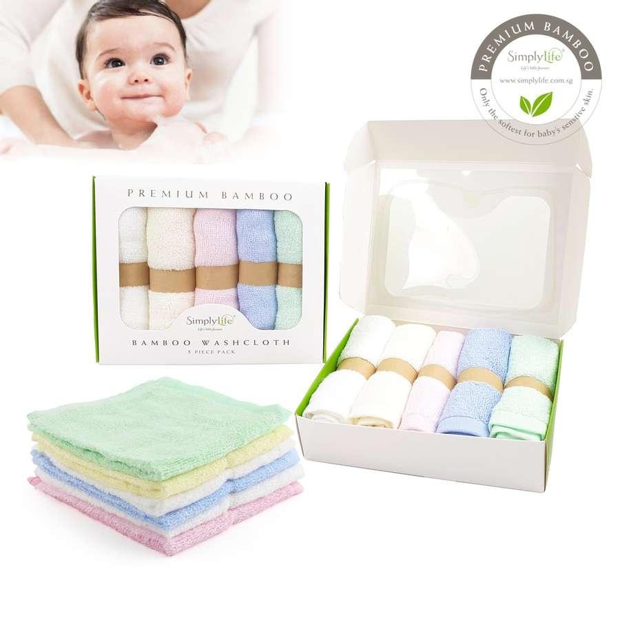 Simply Life - Premium Hypoallergenic Bamboo Face Wash Towel | Burp Cloth | Handkerchief | Saliva | Baby Wipes | Bib