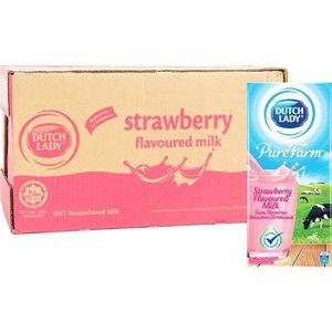 Dutch Lady UHT Strawberry Milk 12 x 1 Liter (1 Box)