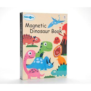 Kidmoro Magnetic Play-Book Dinosaur Theme 64 Pcs., Come and Play your Children's Creativity, Hand-Eye Coordination