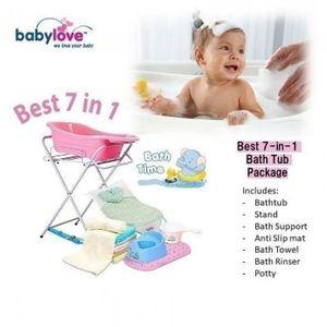 BABYLOVE BEST 7-IN-1 BATH TUB COMBO + STAND + MORE ( Multiple colours available! )