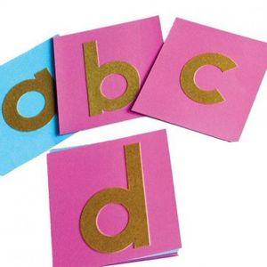 SANDPAPER ALPHABET - LOWERCASE LETTERS - MOUNTED ON CARDS