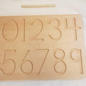 WOODEN NUMBERS - 0 - 9 TRACING BOARD