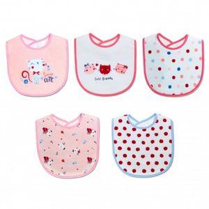 5 Pcs Baby Bibs 100% Cotton - By Mothers Choice