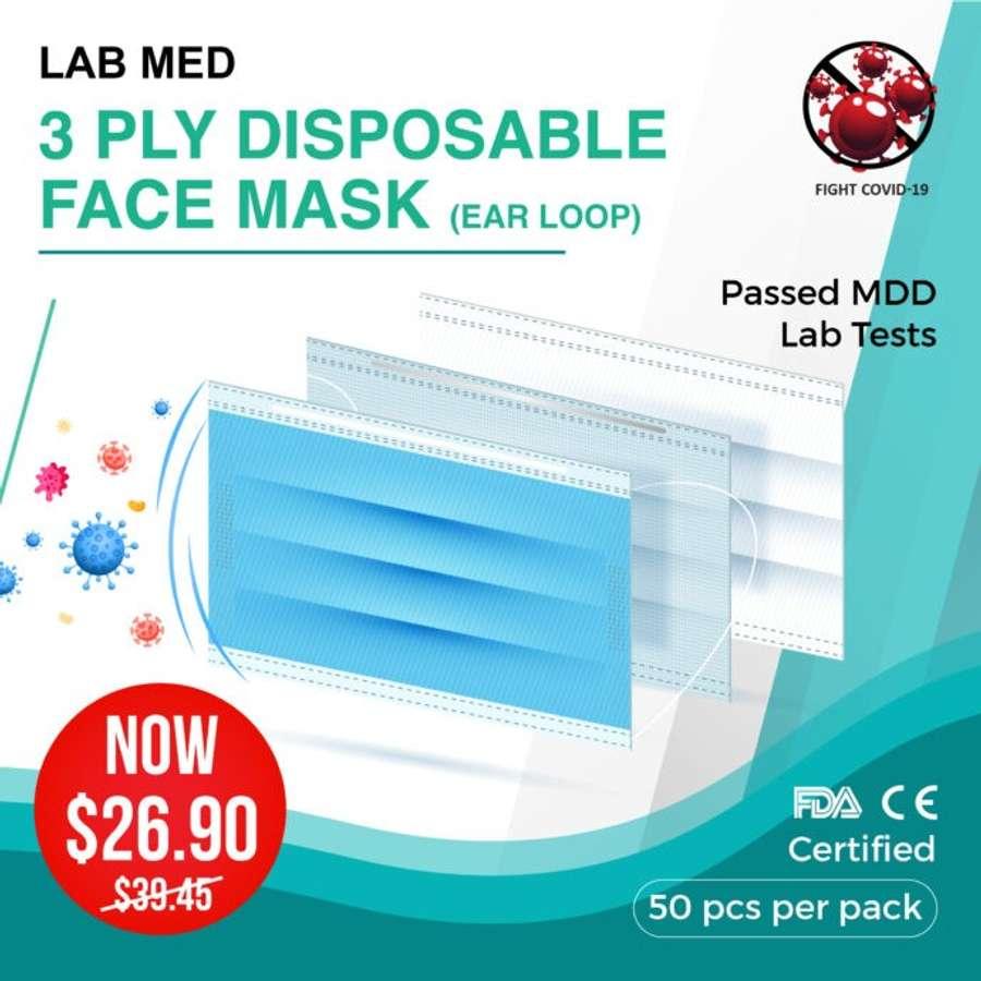 LAB MED 3-Ply Surgical Face Mask 50pcs