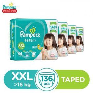 Pampers Baby Dry Tape XXL34x4 - 136 pcs - Extra Extra Large Baby Diaper (16kg)