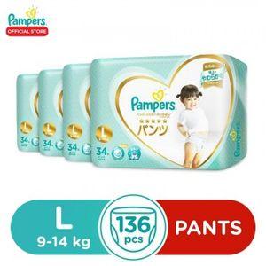 Pampers Premium Care Pants L34x4 - 136 pcs - Large Baby Diaper (9-14kg)