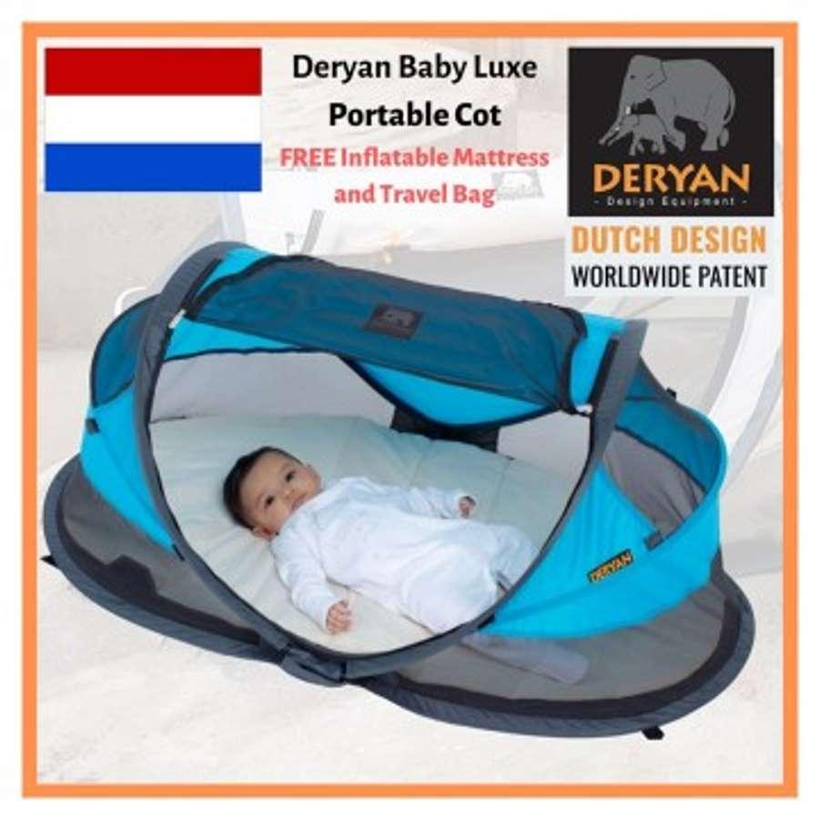 New Launch Alert! Deryan Ultralight 2 Sec Pop Up Travel Cot / Portable Bed Baby Luxe 2019 (FREE Deryan Self Inflatable Mattress Worth $58!)