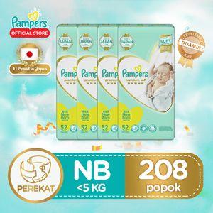 Pampers Popok Bayi Perekat Premium Soft NB-52 (up to 5 kg) - Karton isi 4