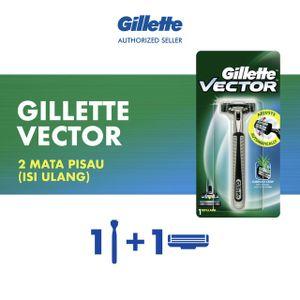 Gillette Vector Alat Cukur Razor Pisau Cukur Isi Ulang