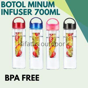 tritan botol minum infuser tritan bpa free 700ml - b0287 [hitam] jm96