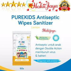 pure kids antiseptic wipes sanitizer 20s / tissue basah (lemon)