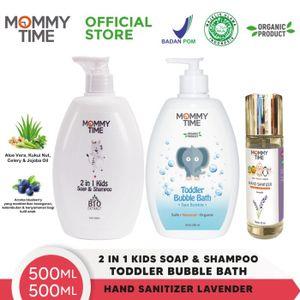 mommy time 2in1 kids soap&shampoo 500ml + toddler bubble bath 500 ml