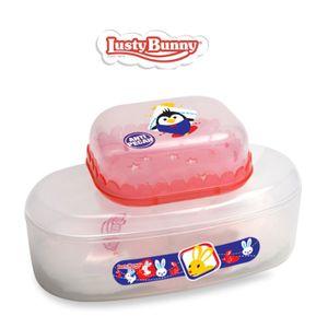 lusty bunny tempat bedak bayi powder case plus soap case - merah muda