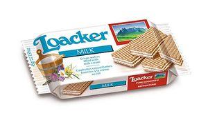 loacker wafer 45 gram milk / vanille / creamkakao / napolitaner / dark