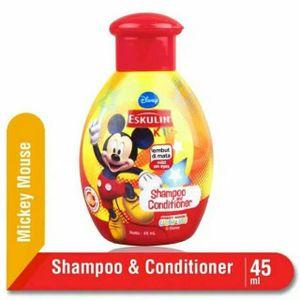 eskulin kids shampoo & conditioner disney botol - 45ml mickey mouse