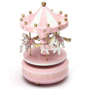kotak musik merry go round musical box carousel - hd-yyh - pink hadiah