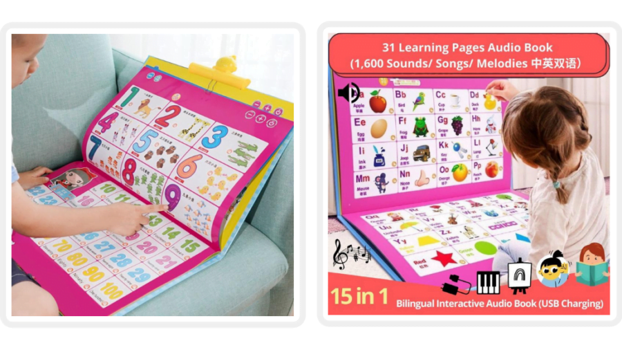 15 in 1 Activity Play Book Bilingual Interactive Children sound Book