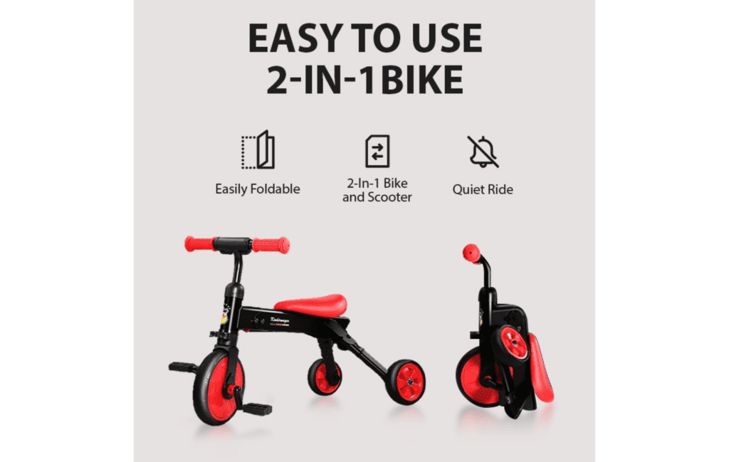 Pouch Children's Balance Bike Red + Black B03