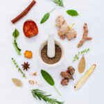 Chinese Herbs on White Background
