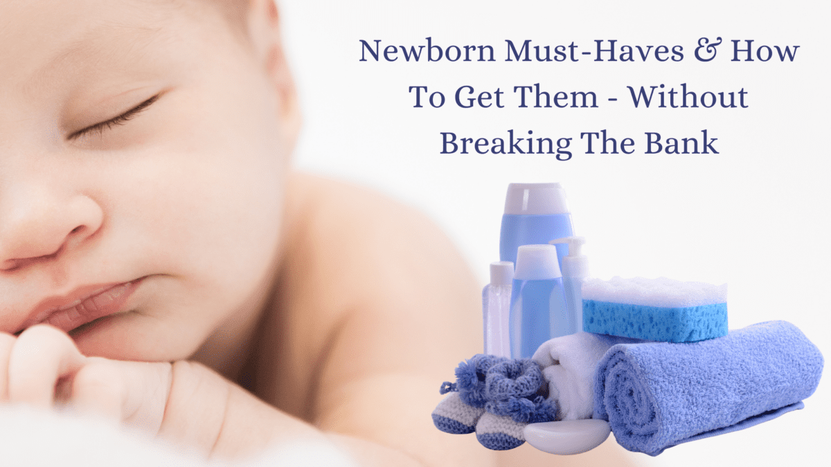 A newborn baby with essential products for newborns