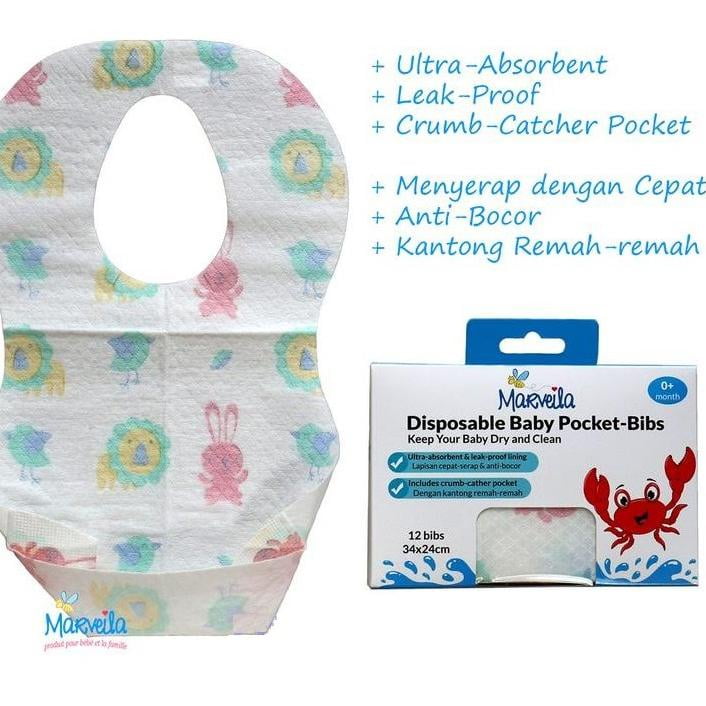 1. marveila disposable baby bibs