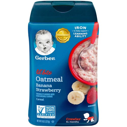Gerber Lil' Bits Oatmeal Banana Strawberry Cereal