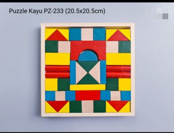 Mainan Kayu Pintar City Block Kayu Balok Warna Susun